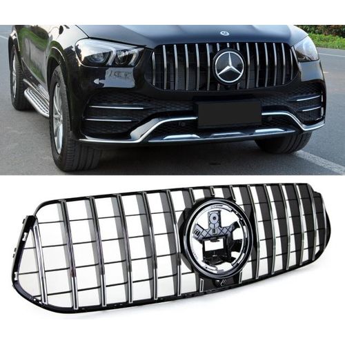 Kühlergrill Schwarz Chrom passt für Mercedes GLE AMG Line V167 / C167 ab 2018 auf Sport-Panamericana GT