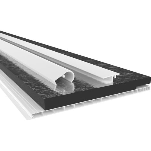 HEXIM PVC Rollladenkastendeckel Komplettset, Rollladenkastendeckel, Aufnahmeprofil & Rollladentraverse, Länge: 1000 - 2000mm, Breite: 120 - 320mm, Rolladenkasten abdeckung (260mm x 2 Meter)