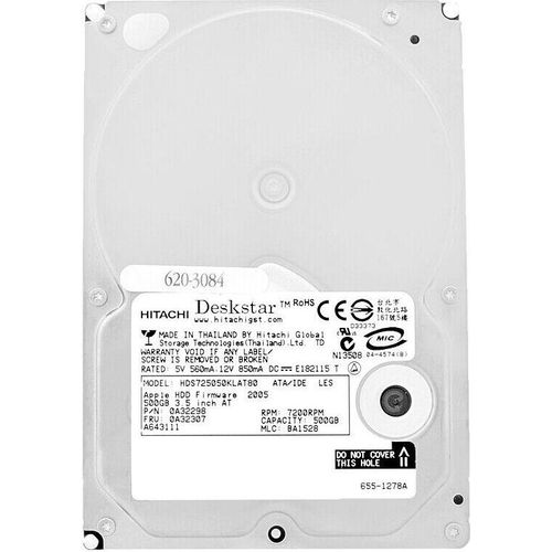Festplatte Hitachi 500GB HDS725050KLAT80 8Mb Cache 7200Rpm ATA/IDE 3,5