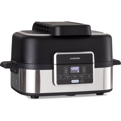 Klarstein 2-in-1 Heißluftfritteuse mit Grill, Airfryer mit Schnellaufheizung 1500W, XL Heissluftfriteuse, Luft Fritteuse zum Frittieren, Heißluftfritteuse + Zubehör, Grillplatte, Frittierkorb, 5L