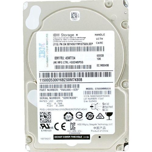 Festplatte IBM 45W7734 600GB 10K 6G SAS 2.5'' 98Y3369