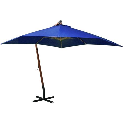 Ampelschirm mit Mast Azurblau 3x3 m Massivholz Tanne , Markisen Design 2024