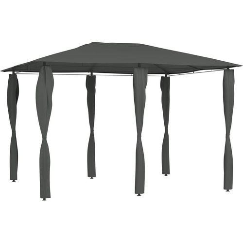 Pavillon mit Pfostenabdeckungen 3x4x2,6 m Anthrazit 160 g/m²