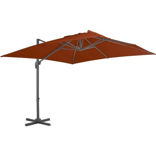 Ampelschirm mit Aluminium-Mast Terrakotta-Rot 300x300 cm , Markisen Design 2024