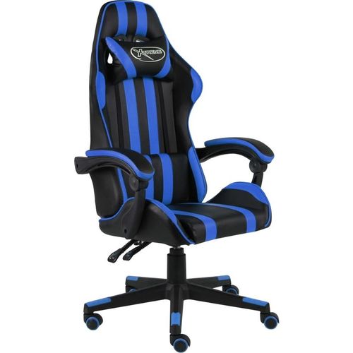 Gaming-Stuhl Schwarz und Blau Kunstleder