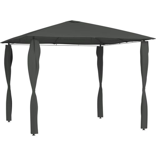 Pavillon mit Pfostenabdeckungen 3x3x2,6 m Anthrazit 160 g/m²