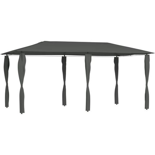 Pavillon mit Pfostenverkleidung 2,98x5,3x2,59 m Grau 160 g/m²