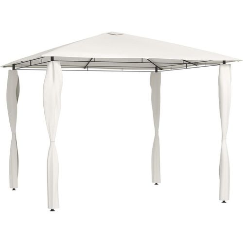 Pavillon mit Pfostenabdeckungen 3x3x2,6 m Creme 160 g/m²