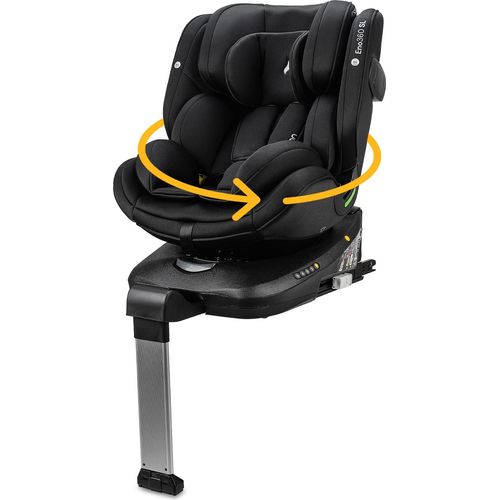 Osann Eno360 SL i-Size , drehbarer Kindersitz 40-150 cm, Reboarder mit Isofix und Standfuß – All Black