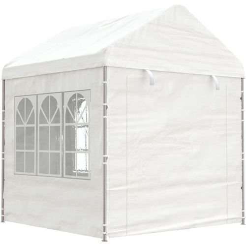 Pavillon mit Dach Weiß 2,28x2,23x2,69 m Polyethylen