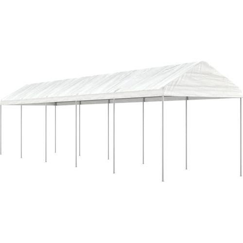 Pavillon mit Dach Weiß 11,15x2,28x2,69 m Polyethylen