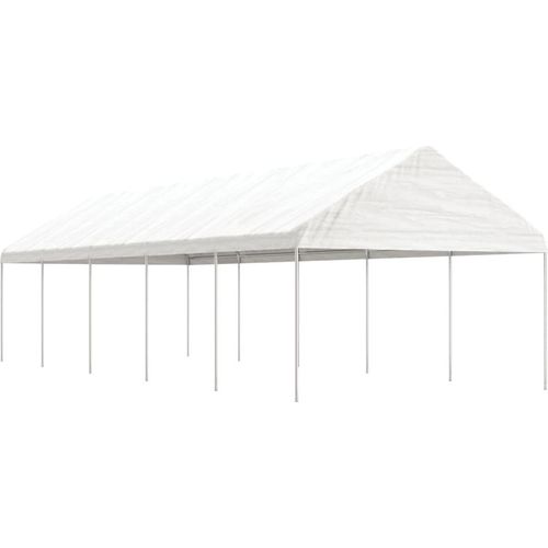 Pavillon mit Dach Weiß 11,15x4,08x3,22 m Polyethylen