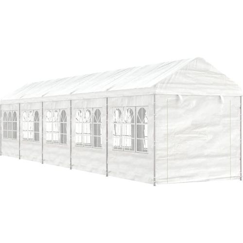 Pavillon mit Dach Weiß 11,15x2,28x2,69 m Polyethylen