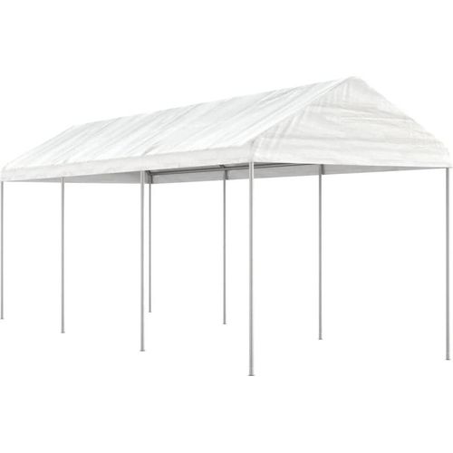 Pavillon mit Dach Weiß 6,69x2,28x2,69 m Polyethylen