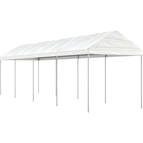 Pavillon mit Dach Weiß 8,92x2,28x2,69 m Polyethylen