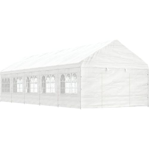 Pavillon mit Dach Weiß 11,15x4,08x3,22 m Polyethylen