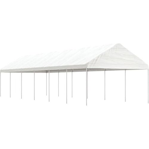 Pavillon mit Dach Weiß 13,38x4,08x3,22 m Polyethylen