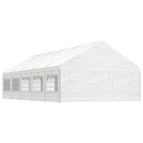 Pavillon mit Dach Weiß 11,15x5,88x3,75 m Polyethylen