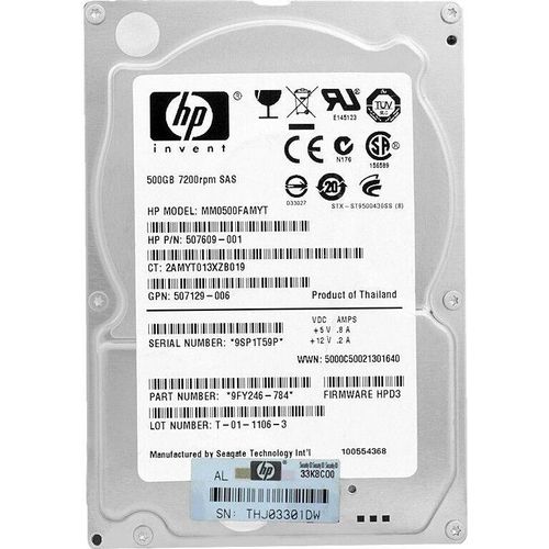 Festplatte HP MM0500FAMYT 500GB Sas II 2.5'' Zoll 507609-001