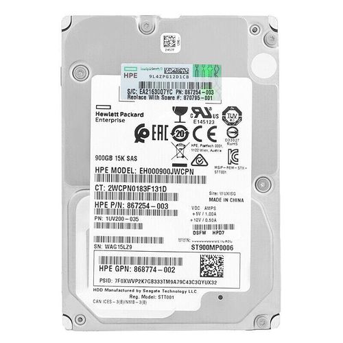 Festplatte HP 900Gb EH000900JWCPN 15 000 Rpm Sas III 2,5 hp N 867254-003