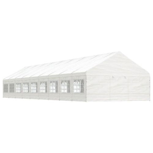 Pavillon mit Dach Weiß 20,07x5,88x3,75 m Polyethylen