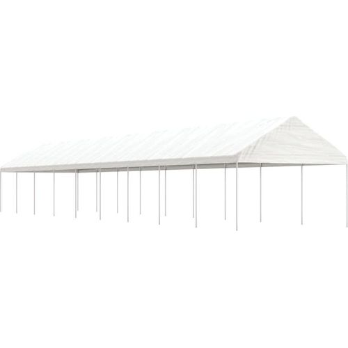 Pavillon mit Dach Weiß 20,07x4,08x3,22 m Polyethylen