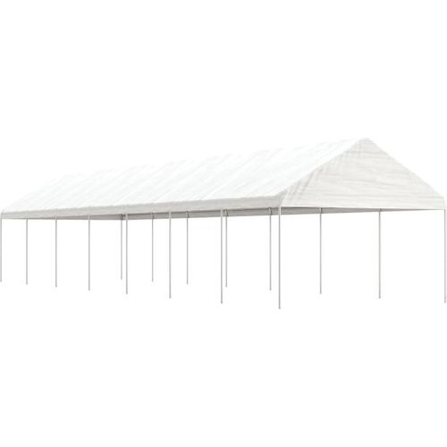 Pavillon mit Dach Weiß 15,61x4,08x3,22 m Polyethylen