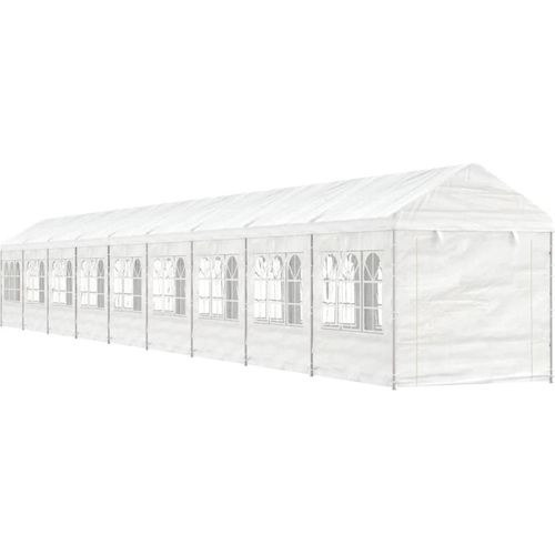 Pavillon mit Dach Weiß 20,07x2,28x2,69 m Polyethylen