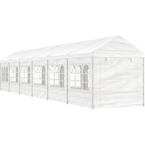 Pavillon mit Dach Weiß 13,38x2,28x2,69 m Polyethylen