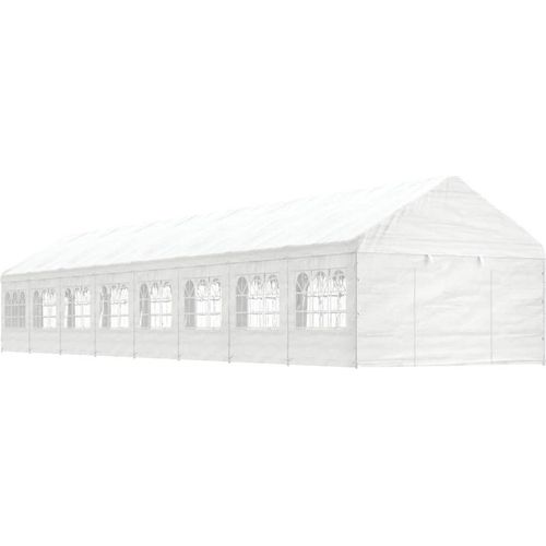 Pavillon mit Dach Weiß 17,84x4,08x3,22 m Polyethylen