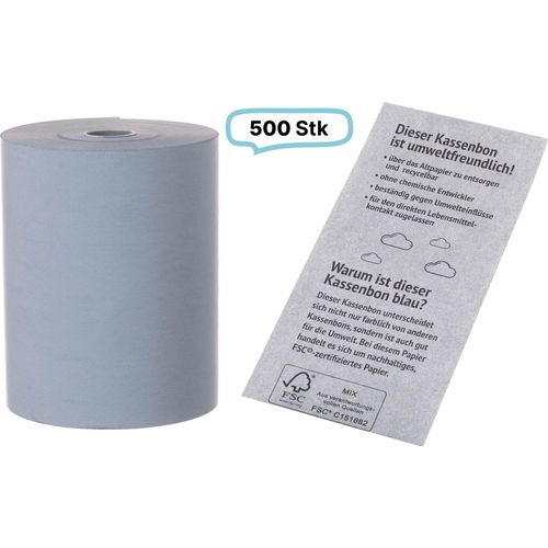 Bonrollen BLUE4EST®, 500Stk, 4 verschiedene Größen, Öko-Thermorollen, ganz ohne Chemie Größe: 80MM/73MM/12MM (+Text)
