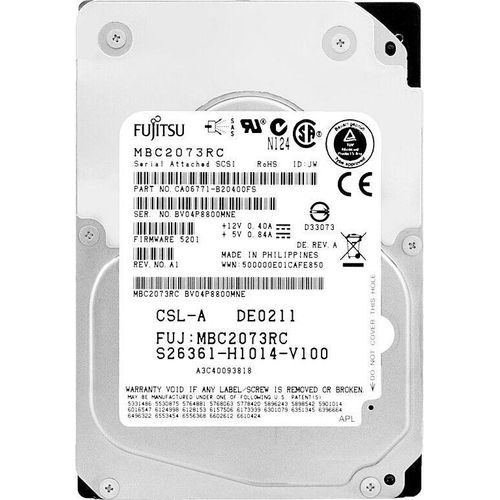 Festplatte Fujitsu MBC2073RC 73GB 15000Rpm SAS 2.5'' A3C40093818
