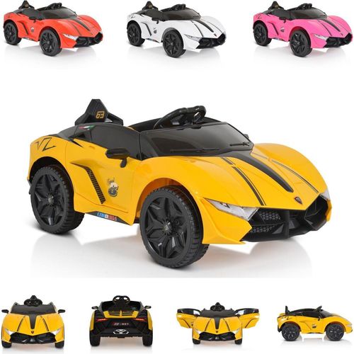 Moni Kinder Elektroauto Cordoba, MP3-Anschluss, Fernbedienung, Gurt, Bluetooth gelb