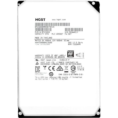 Festplatte HGST 8TB HUH728080AL5200 7200RPM 128Mb Sas III 3.5