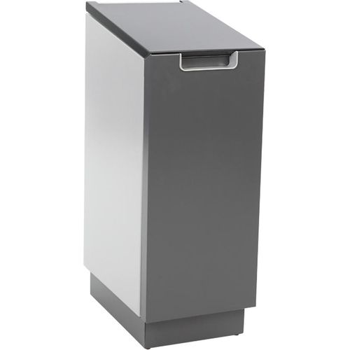 Feuersicherer Wertstoffsammler Connector Bin mit Hebedeckel | 55 Liter, HxBxT 81,6x30,3x45,2cm | Aluminium | Anthrazit / Grau