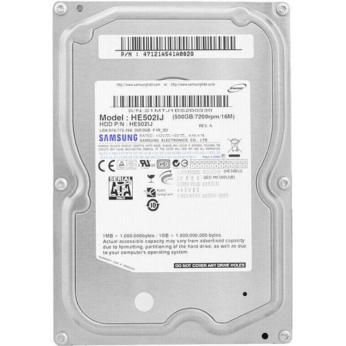 Festplatte Samsung HE502IJ 500GB 7200Rpm 16Mb Cache Sata 3,5 Zoll Spinpoint F1