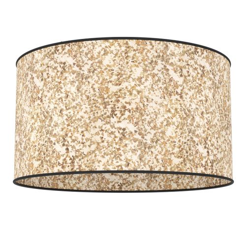 EGLO Deckenlampe Butterburn, nachhaltige Deckenleuchte, Wohnzimmerlampe aus Textil mit getrockneten Birkenblättern, Flurlampe mit E27 Fassung, Ø 38 cm