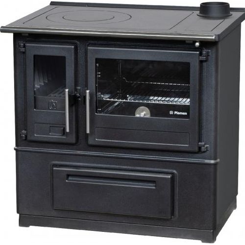 EEK A+ Küchenofen Holzherd Plamen Slavonac N schwarz, rechte Version - 8 kW Dauerbrandherd