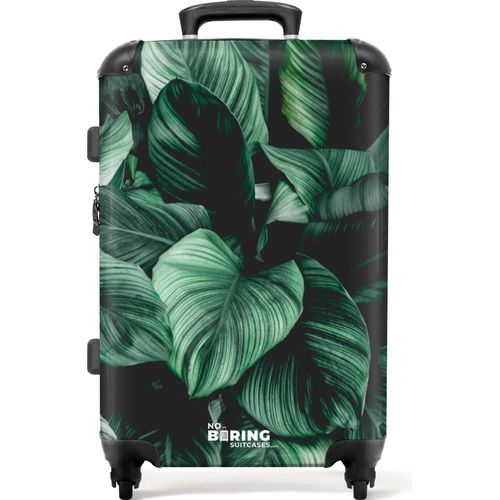 NoBoringSuitcases.com - Großer botanischer Koffer - Reisekoffer grün mit 4 Rädern - Trolley auf Rädern 72 Liter - Rollkoffer groß - Geräumiger Gepäckkoffer 20kg - Koffer für Erwachsene - Reisegepäck & Reisezubehör mittel - Koffer groß tsa lockKoffer Mittelgroß 67x43x25 cm, 72L,