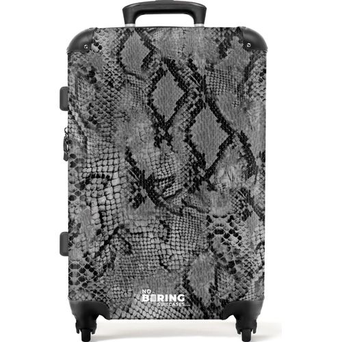 NoBoringSuitcases.com - Großer Koffer Damen - Reisekoffer Schlangendruck mit 4 Rollen - Trolley auf Rollen 72 Liter - Rollkoffer groß Damen - Geräumiger Koffer 20kg - Koffer für Erwachsene - Reisegepäck & Reisezubehör mittelgroß - Reisegepäck XLKoffer Mittelgroß 67x43x25 cm, 72L,