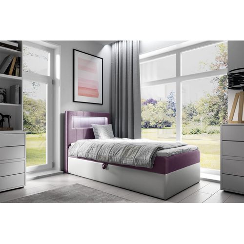 Boxspringbett Gästebett Kinderbett FABIAN Nr.1 90x200cm Weiss-Rosa