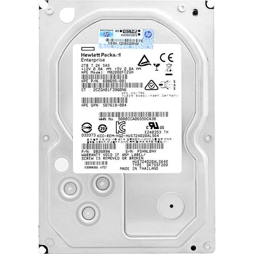 Festplatte HP MB2000FCZGH 2TB 7200Rpm Sas II 3.5