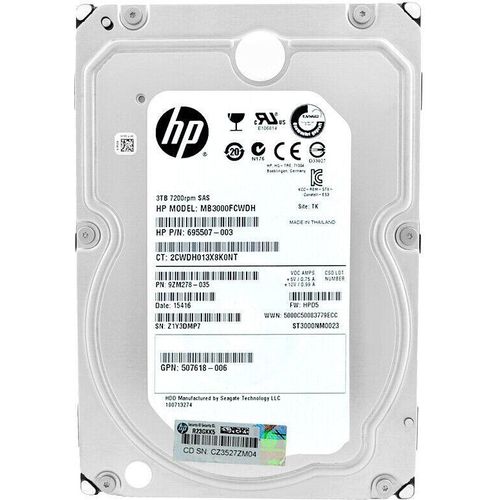 Festplatte HP MB3000FCWDH 3TB Sas II 7200Rpm 3.5'' Zoll 695507-003