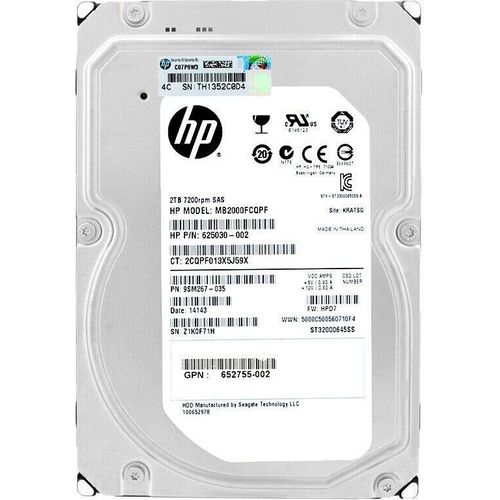 Festplatte HP MB2000FCQPF 2TB 7200Rpm Sas 3,5