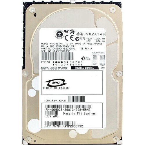 Festplatte Dell 36GB MAN3367MC SCSI 80PIN 10000Rpm 3.5'' Zoll 06H925