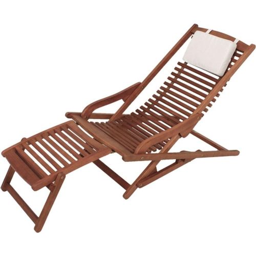 Gartenliege ></noscript>Alaska< in braun aus holz - 145x60x78cm (LxBxH)