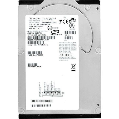 Festplatte HITACHI 73GB HUS103073FL3600 10000Rpm 68-PIN U320 3,5