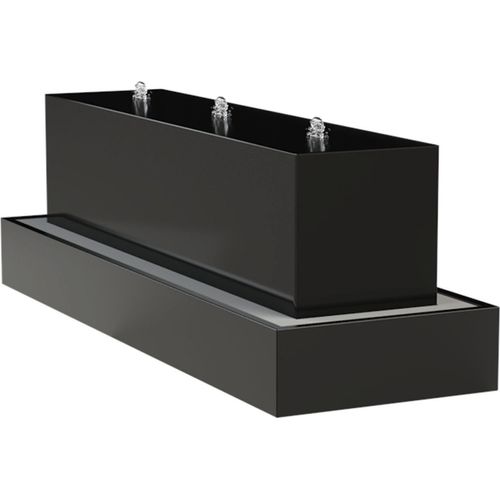 Adezz Wasserblock Aluminium 300x70x70 cm schwarz/weiß Wasserspiel mit Pumpe und LED