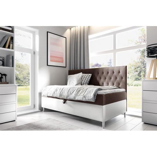 Boxspringbett Gästebett Kinderbett FINJA Nr.2 100x200cm Weiss-Braun