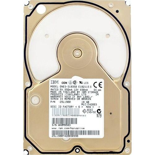 Festplatte IBM 18GB DNES-318350 2Mb Cache 7200Rpm 68-PIN U160 3,5